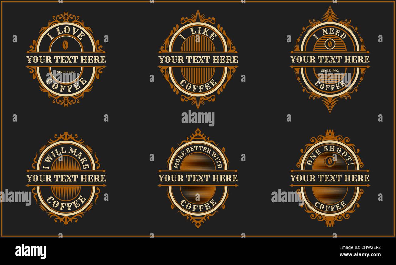 Coffee circle frame vintage retro vector illustration Stock Vector