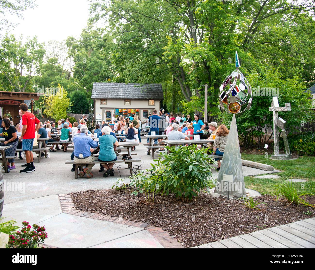 Streets and stores of Cedarburg, Wisconsin, USA. Cedarburg is a city in