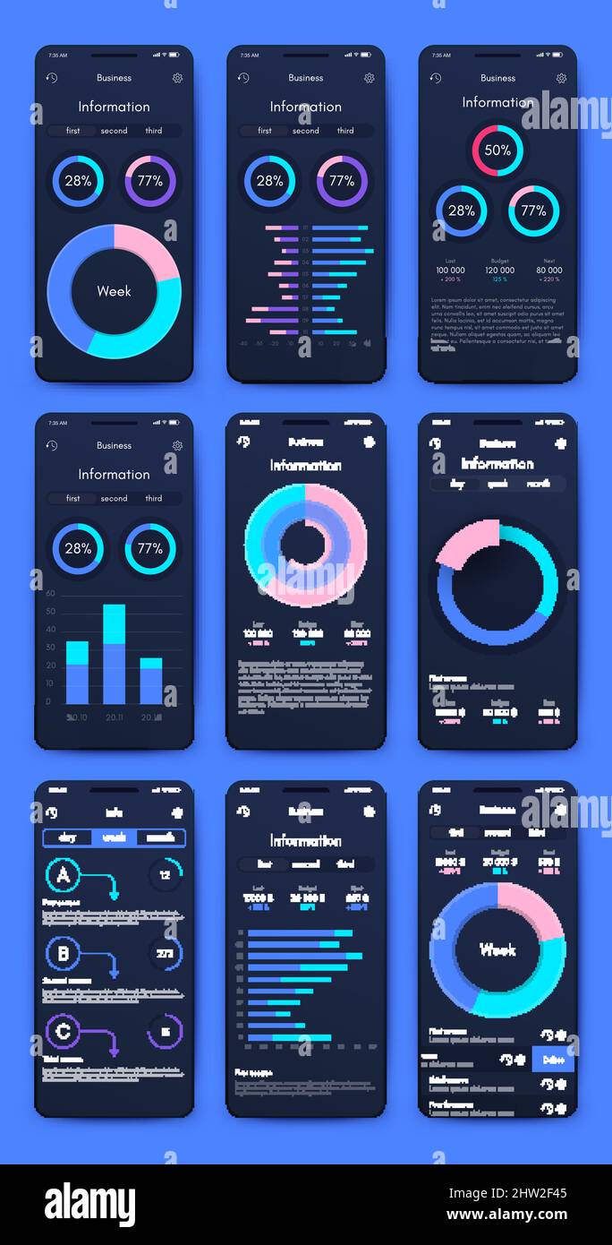 Vector graphics infographics with mobile phone. Template for creating