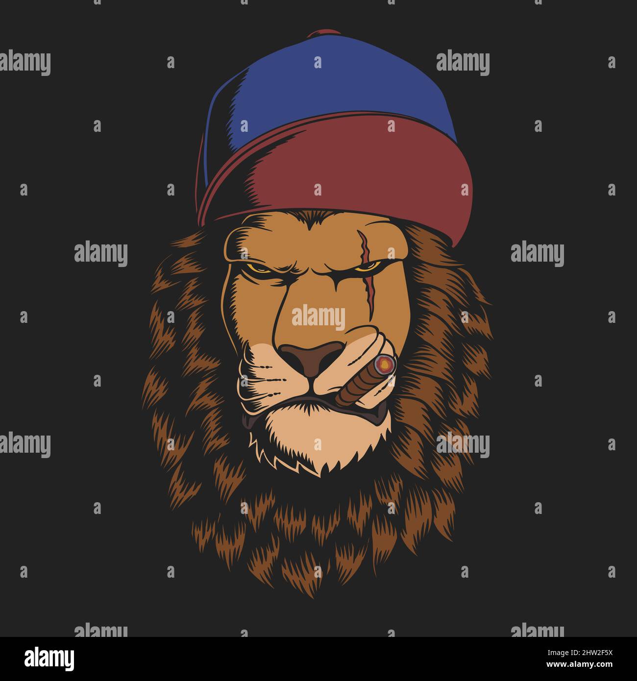 Lion hat vector illustration Stock Vector Image & Art - Alamy