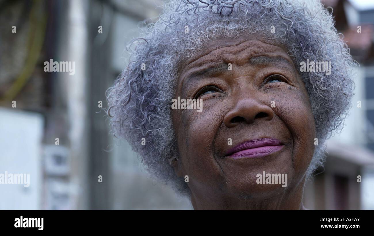 Meditative older woman portrait face hi-res stock photography and ...