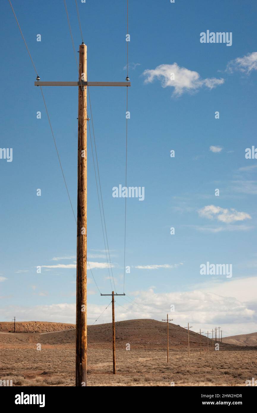 Telephone poles in a row hires stock photography and images Alamy