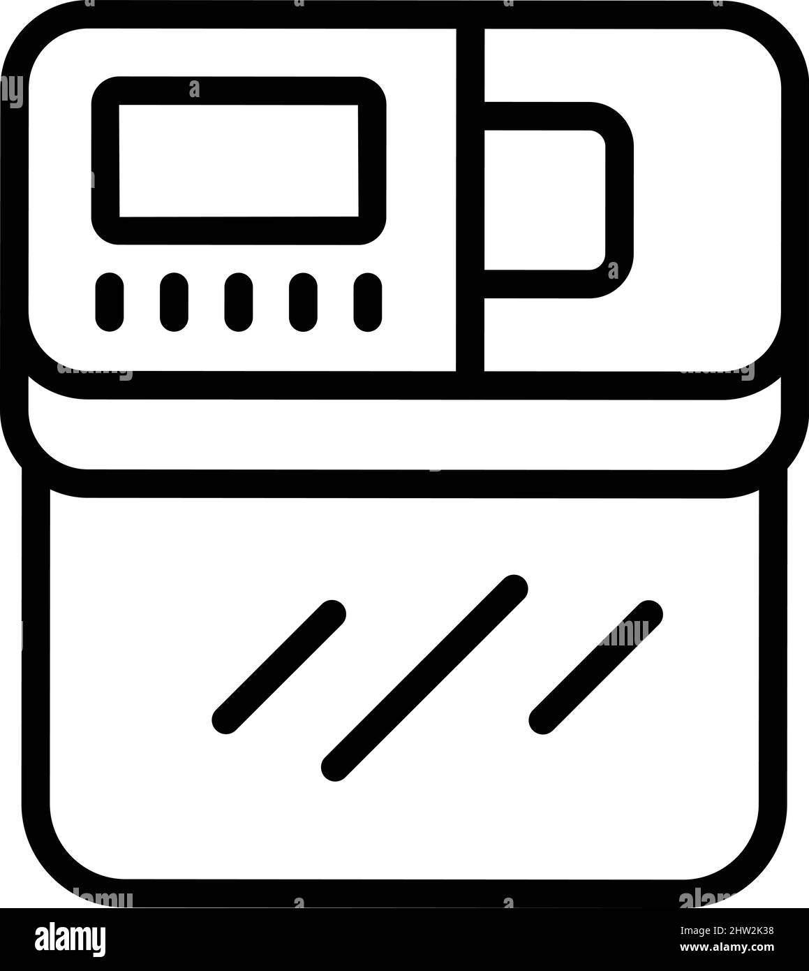 Bakery bread machine icon outline vector. Food processor. Button