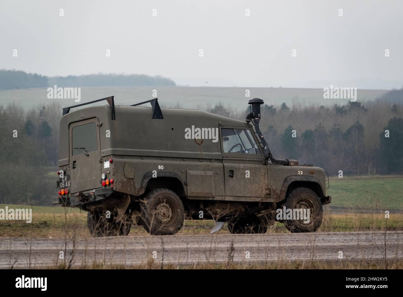 British Army Land Rover Defender Wolf medium utility vehicle in action