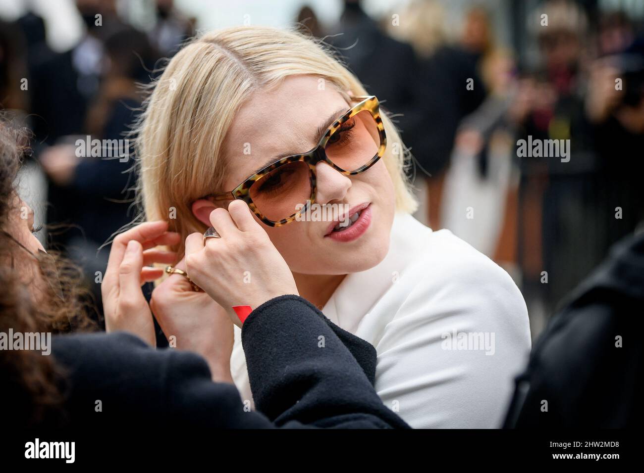 Actress Lucy Boynton attends the Chloe Womenswear Fall/Winter 2022/2023 show as part of Paris Fashion Week on March 03, 2022 in Paris, France. Photo by Laurent Zabulon/ABACAPRESS.COM Credit: Abaca Press/Alamy Live News Stock Photo