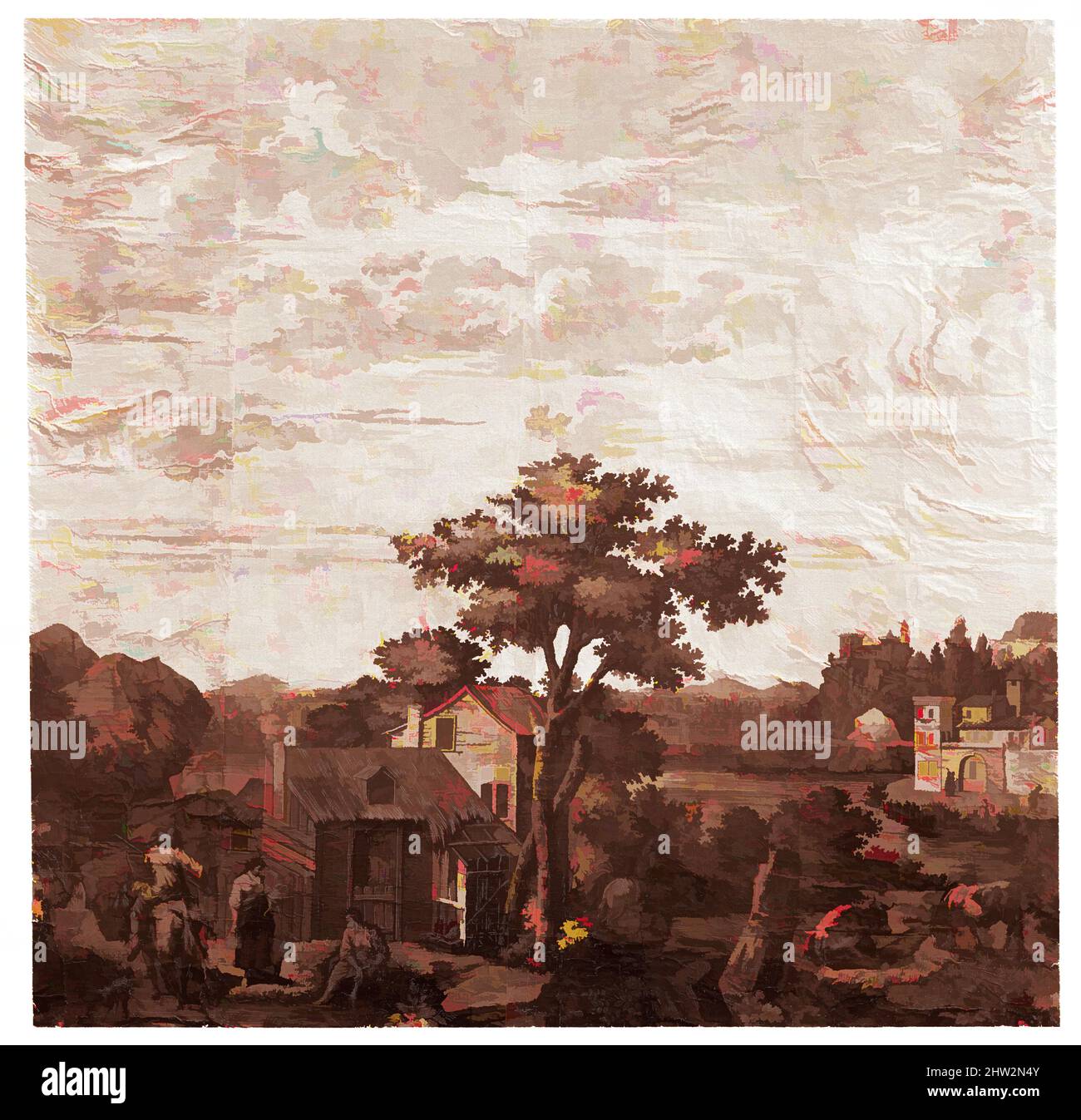 Art inspired by Wallpaper, ca. 1790, Made in Paris, France, Paper, 76 1/2 x 77 in. ( x cm), Natural Substances, Arthur and Robert Wallpapers, Classic works modernized by Artotop with Art inspired by Wallpaper, ca. 1790, Made in Paris, France, Paper, 76 1/2 x 77 in. ( x cm), Natural Substances, Arthur and Robert Wallpapers, Classic works modernized by Artotop with
