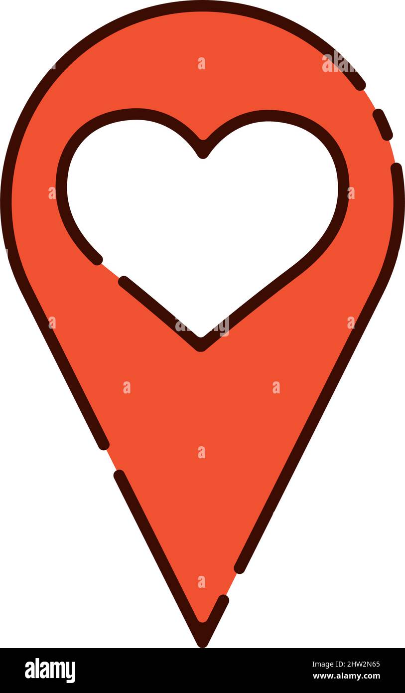 Isolated location pin with a heart flat design icon Vector illustration ...
