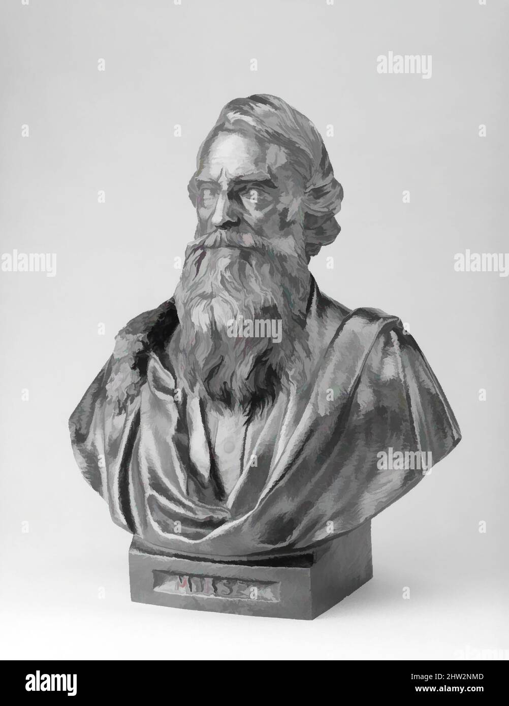 Art inspired by Samuel F. B. Morse, ca. 1870, Bronze, 15 1/2 x 12 3/4 x 9 3/8 in. (39.4 x 32.4 x 23.8 cm), Sculpture, Byron M. Pickett (ca. 1834–1907), Pickett's bust-length portrait of Morse is related to his over-lifesize bronze statue of the artist-inventor, dedicated in 1871 in, Classic works modernized by Artotop with a splash of modernity. Shapes, color and value, eye-catching visual impact on art. Emotions through freedom of artworks in a contemporary way. A timeless message pursuing a wildly creative new direction. Artists turning to the digital medium and creating the Artotop NFT Stock Photo