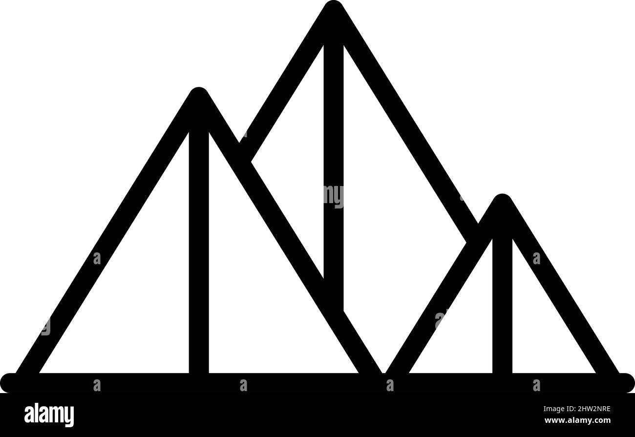 Landscape pyramid icon outline vector. Cairo desert. Ancient sand Stock ...