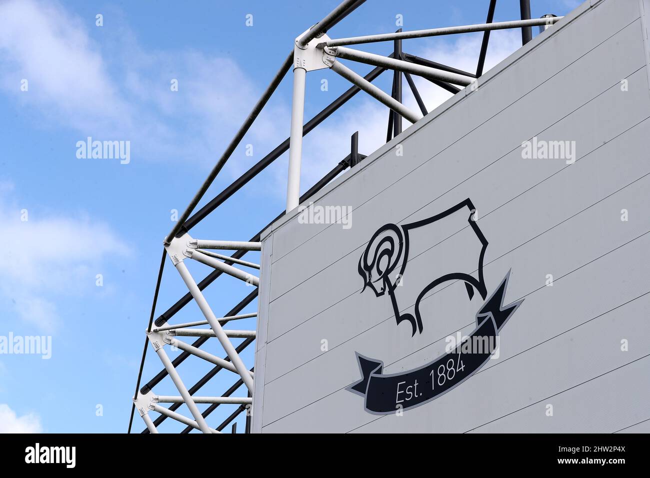 File photo dated 28-08-2021 of Pride Park Stadium, Derby. The English Football League has been told by the administrators of Derby that the Sky Bet Championship club have enough funding in place for the remainder of the season. Issue date: Thursday March 3, 2022. Stock Photo