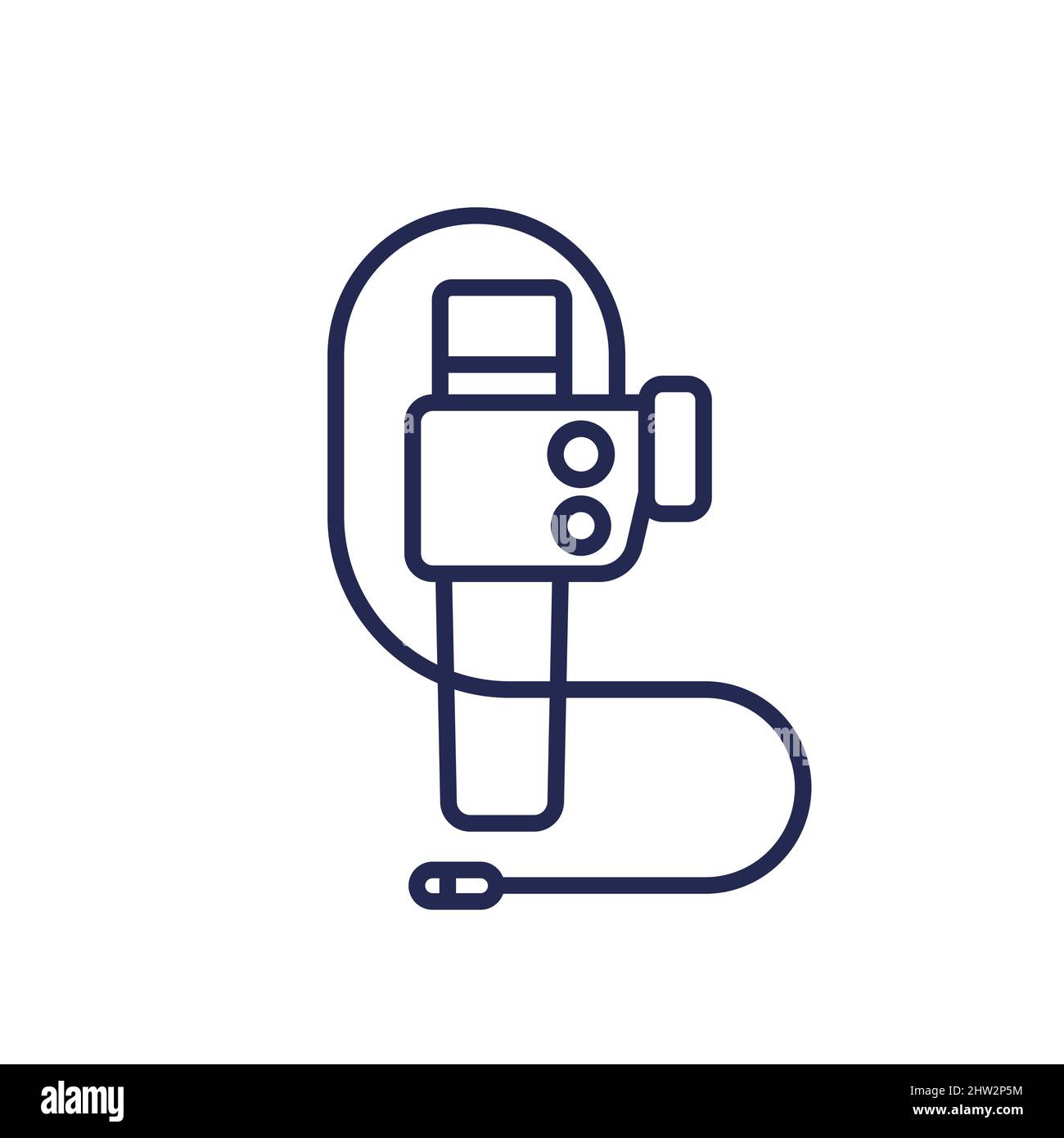 endoscope line icon, colonoscopy tool Stock Vector