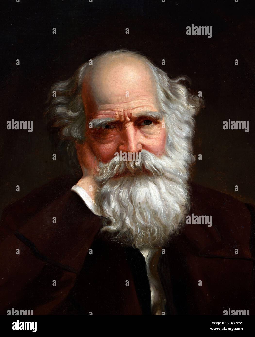 Portrait of the American poet, William Cullen Bryant (1794-1878) by Daniel Huntington, oil on canvas, c. 1865 Stock Photo