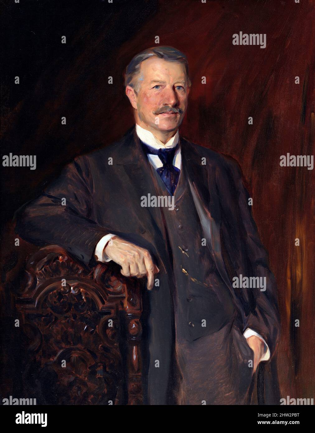 Portrait of the American banker and philanthropist, Charles Carroll Glover (1846-1936) by John McLure Hamilton, oil on canvas, c. 1900. Stock Photo