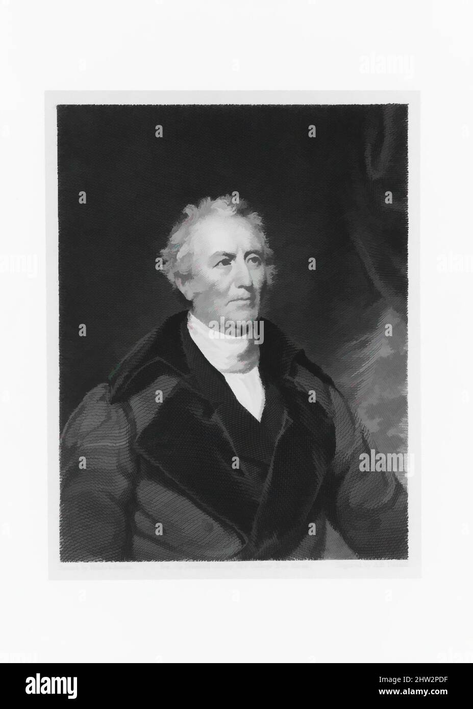 Art inspired by John Trumbull, 1833, Engraving on paper, 5 3/4 x 4 5/8 in. (14.6 x 11.7 cm), Prints, Asher Brown Durand (American, Jefferson, New Jersey 1796–1886 Maplewood, New Jersey, Classic works modernized by Artotop with a splash of modernity. Shapes, color and value, eye-catching visual impact on art. Emotions through freedom of artworks in a contemporary way. A timeless message pursuing a wildly creative new direction. Artists turning to the digital medium and creating the Artotop NFT Stock Photo