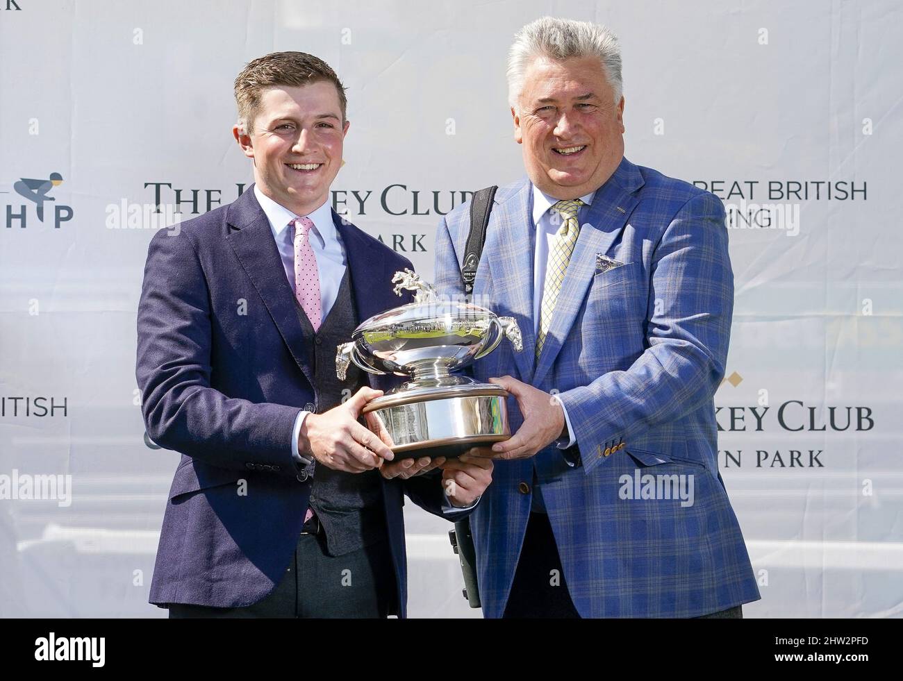 File photo dated 24-04-2021 of Paul Nicholls with assistant Harry Derham, who is set to leave and set up on his own near Marlborough at the end of the season. Pupil assistant Charlie Davies will step into the number two role at Ditcheat. Issue date: Thursday March 3, 2022. Stock Photo