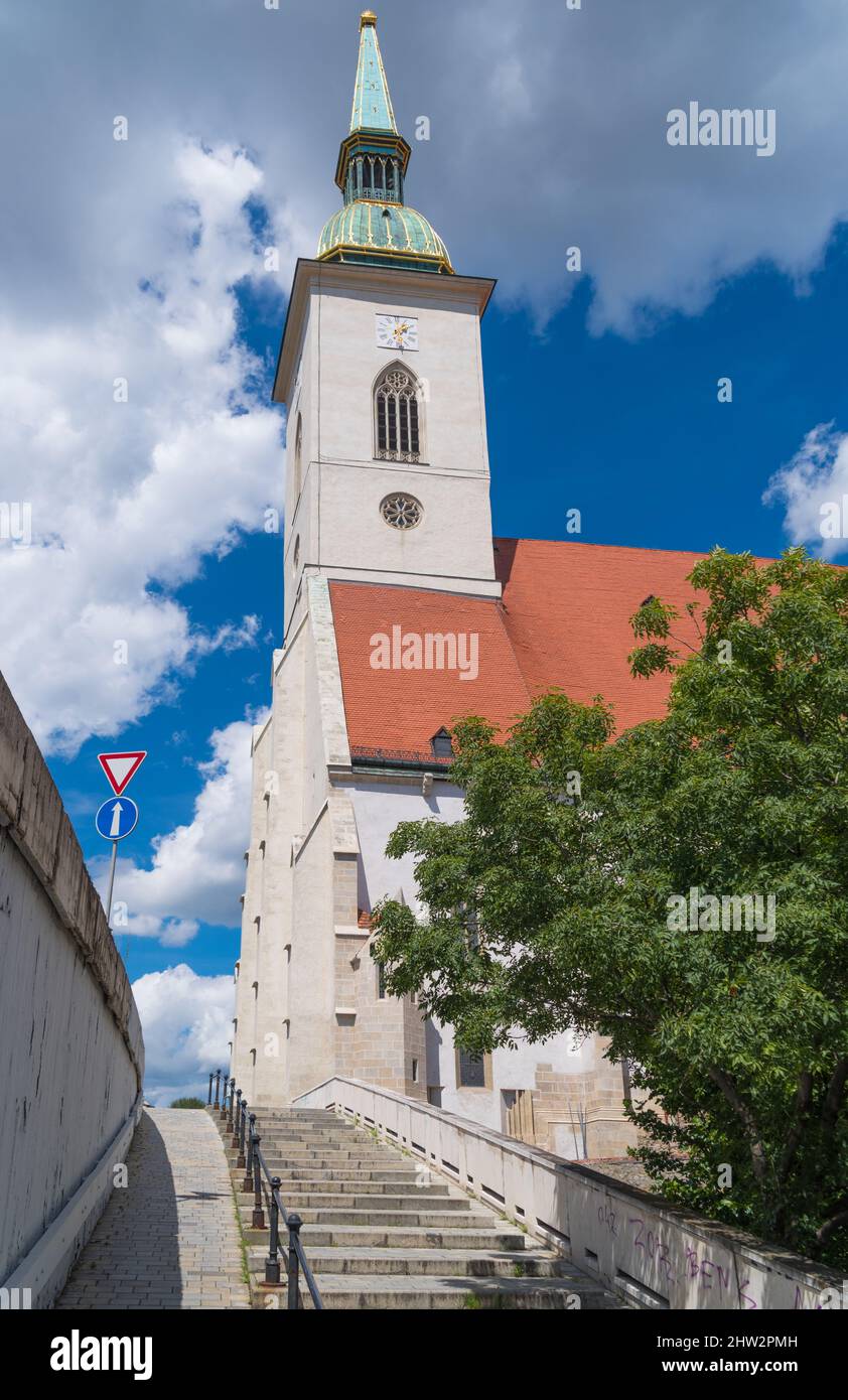 The St Martin's Cathedral is a church in Bratislava, Slovakia, and the cathedral of the Catholic Archdiocese of Bratislava. Stock Photo