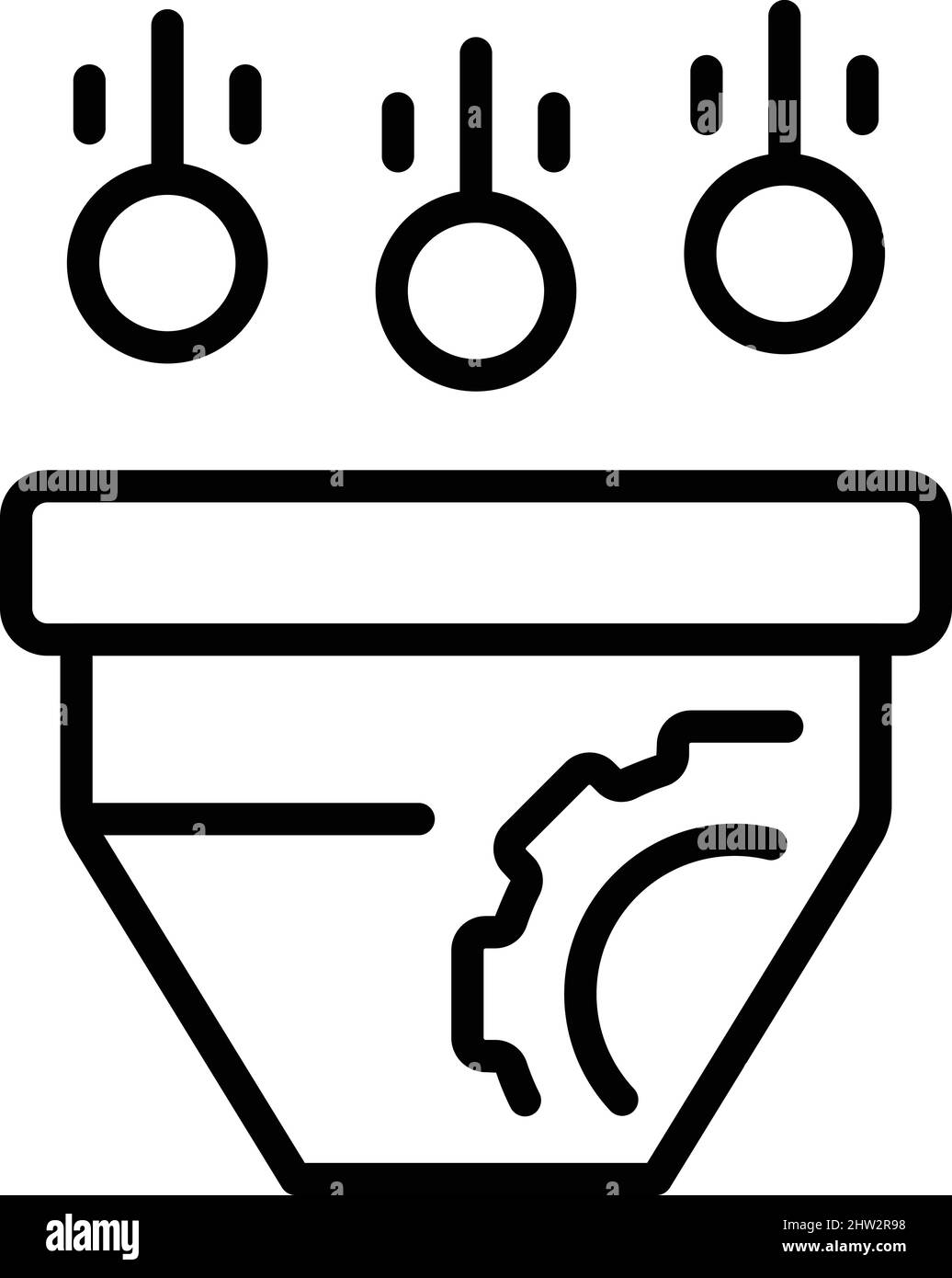 Workflow funnel icon outline vector. Work project. Business gear Stock ...