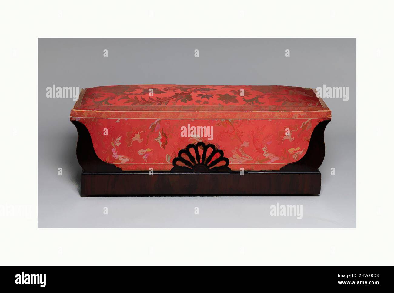 Art inspired by Window Seat, 1841, Made in United States, American, Rosewood veneer on white pine, silk, 18 x 43 x 16 in. (45.7 x 109.2 x 40.6 cm), Furniture, D. Phyfe & Son (1840–1847), This architectural window seat is one of four from a large set of seating furniture used in the, Classic works modernized by Artotop with a splash of modernity. Shapes, color and value, eye-catching visual impact on art. Emotions through freedom of artworks in a contemporary way. A timeless message pursuing a wildly creative new direction. Artists turning to the digital medium and creating the Artotop NFT Stock Photo