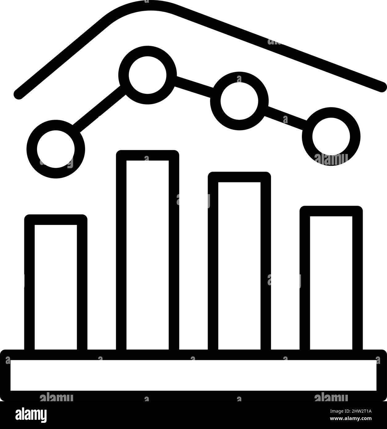 Workflow graph icon outline vector. Work process. Business project ...
