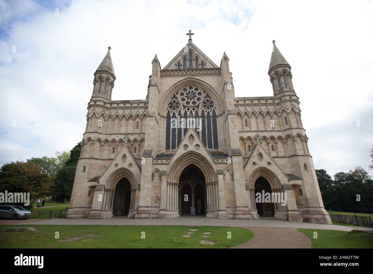 The Cathedral and Abbey Church of St Alban, St Albans, Hertfordshire in the UK Stock Photo