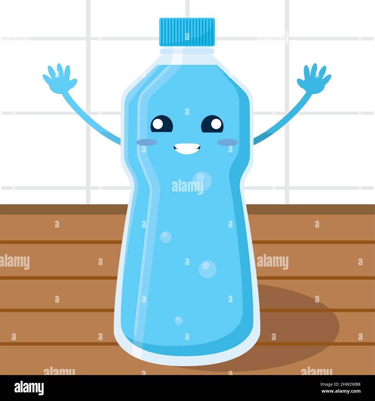 Isolated happy water bottle cartoon Vector illustration Stock Vector