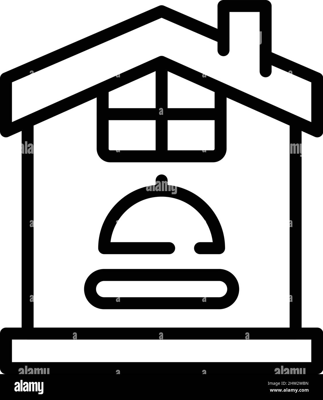 Kitchen self isolation icon outline vector. Online work. Remote area Stock Vector