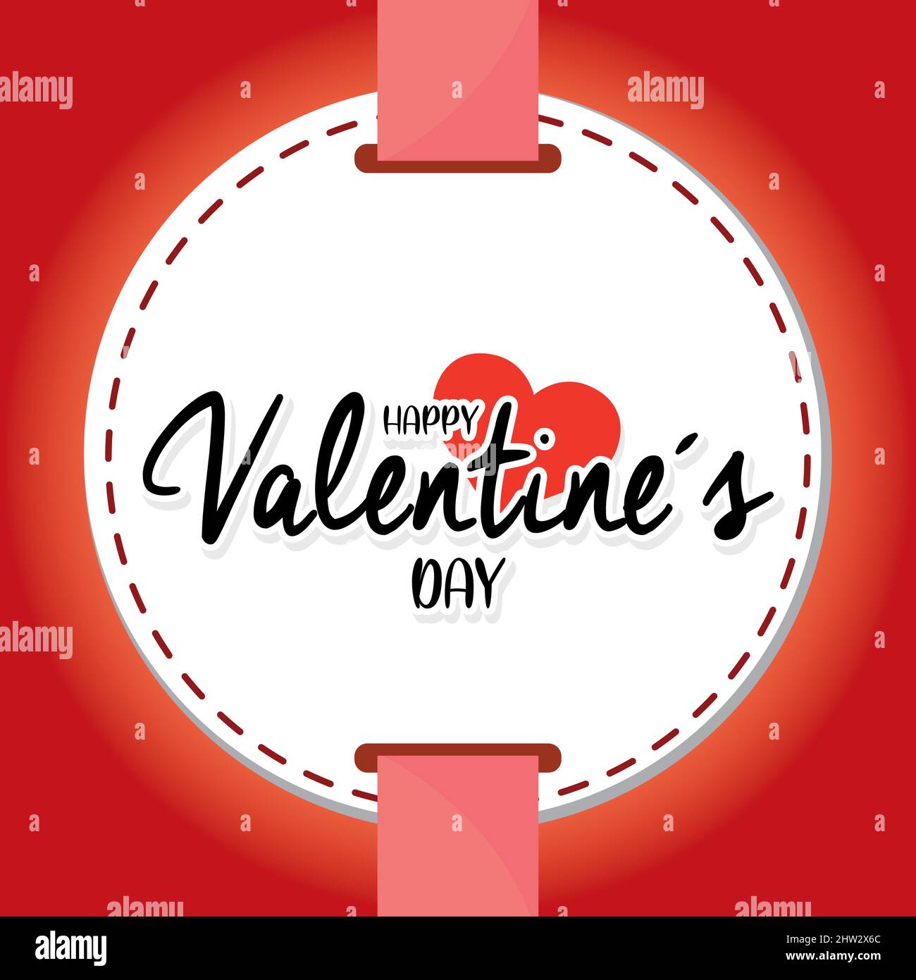 Valentine day template Isolated label with heart shape Vector ...