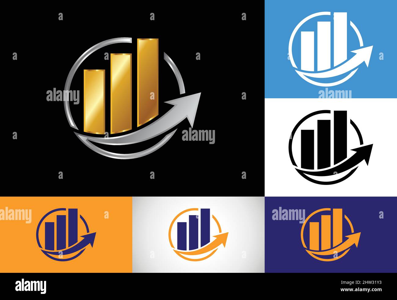 Multiple color variation finance and accounting logo design vector ...