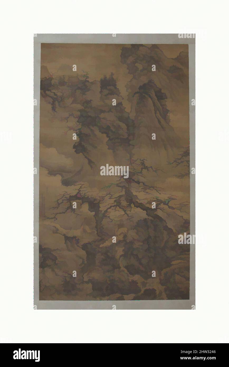 Art inspired by Spring Landscape with Plum Blossoms, Scholar and Deer, Ming dynasty (1368–1644), dated 1548, China, Hanging scroll; ink and color on silk, Image: 71 7/8 x 41 7/8 in. (182.6 x 106.4 cm), Paintings, Xie Shichen (Chinese, 1487–ca. 1567, Classic works modernized by Artotop with a splash of modernity. Shapes, color and value, eye-catching visual impact on art. Emotions through freedom of artworks in a contemporary way. A timeless message pursuing a wildly creative new direction. Artists turning to the digital medium and creating the Artotop NFT Stock Photo