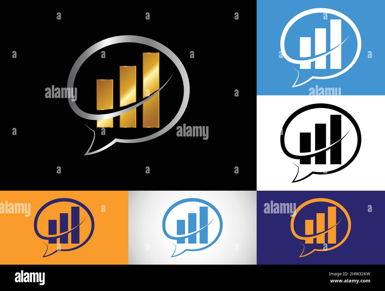 Multiple color variation finance and accounting logo design vector ...