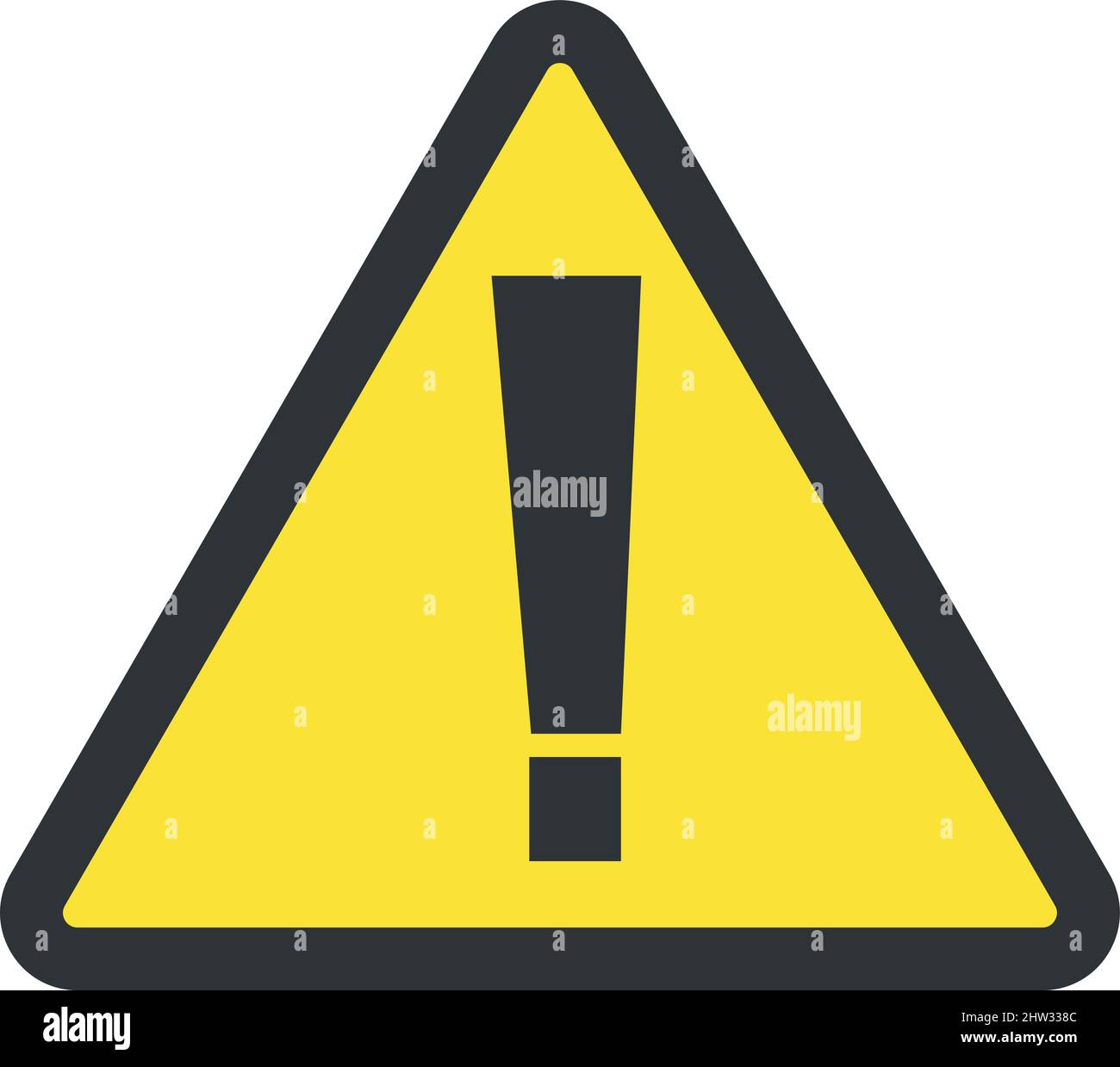 Exlamation point in yellow triangle. Attention sign. Caution symbol ...