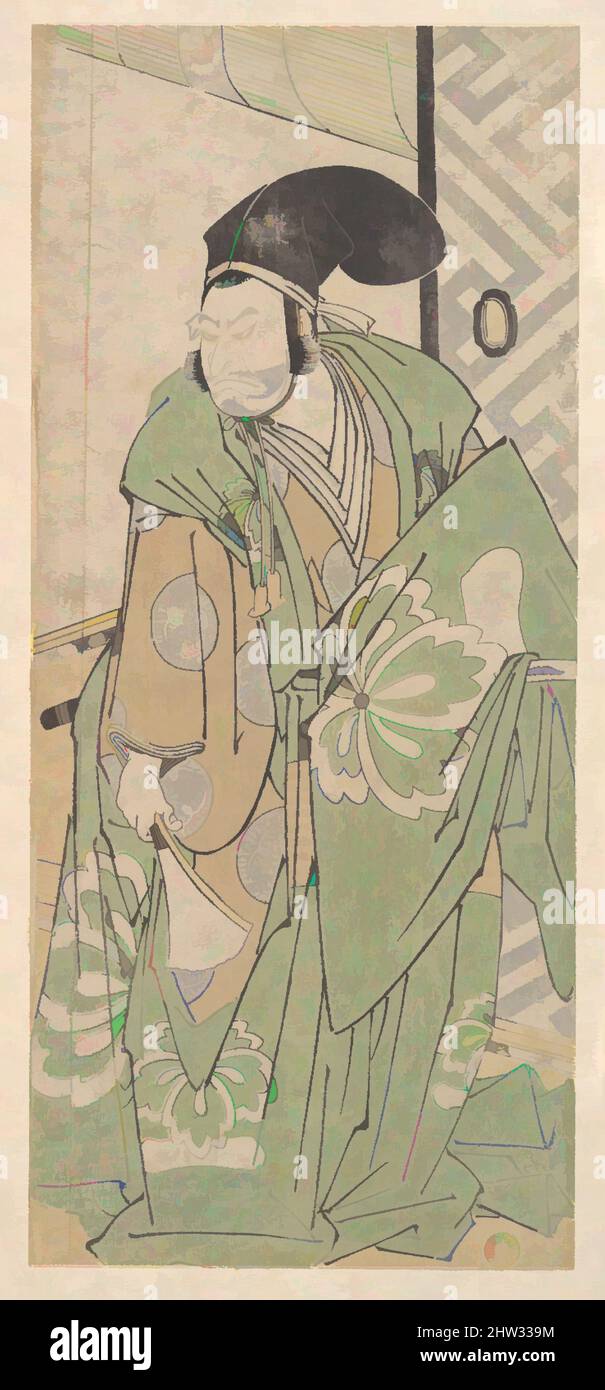 Art inspired by The First Nakamura Nakazo in the Role of Ko no Moronao, Edo period (1615–1868), June 1786, Japan, Polychrome woodblock print; ink and color on paper, 11 15/32 x 5 in. (29.1 x 12.7 cm) (trimmed), Prints, Katsukawa Shunkō (Japanese, 1743–1812, Classic works modernized by Artotop with a splash of modernity. Shapes, color and value, eye-catching visual impact on art. Emotions through freedom of artworks in a contemporary way. A timeless message pursuing a wildly creative new direction. Artists turning to the digital medium and creating the Artotop NFT Stock Photo