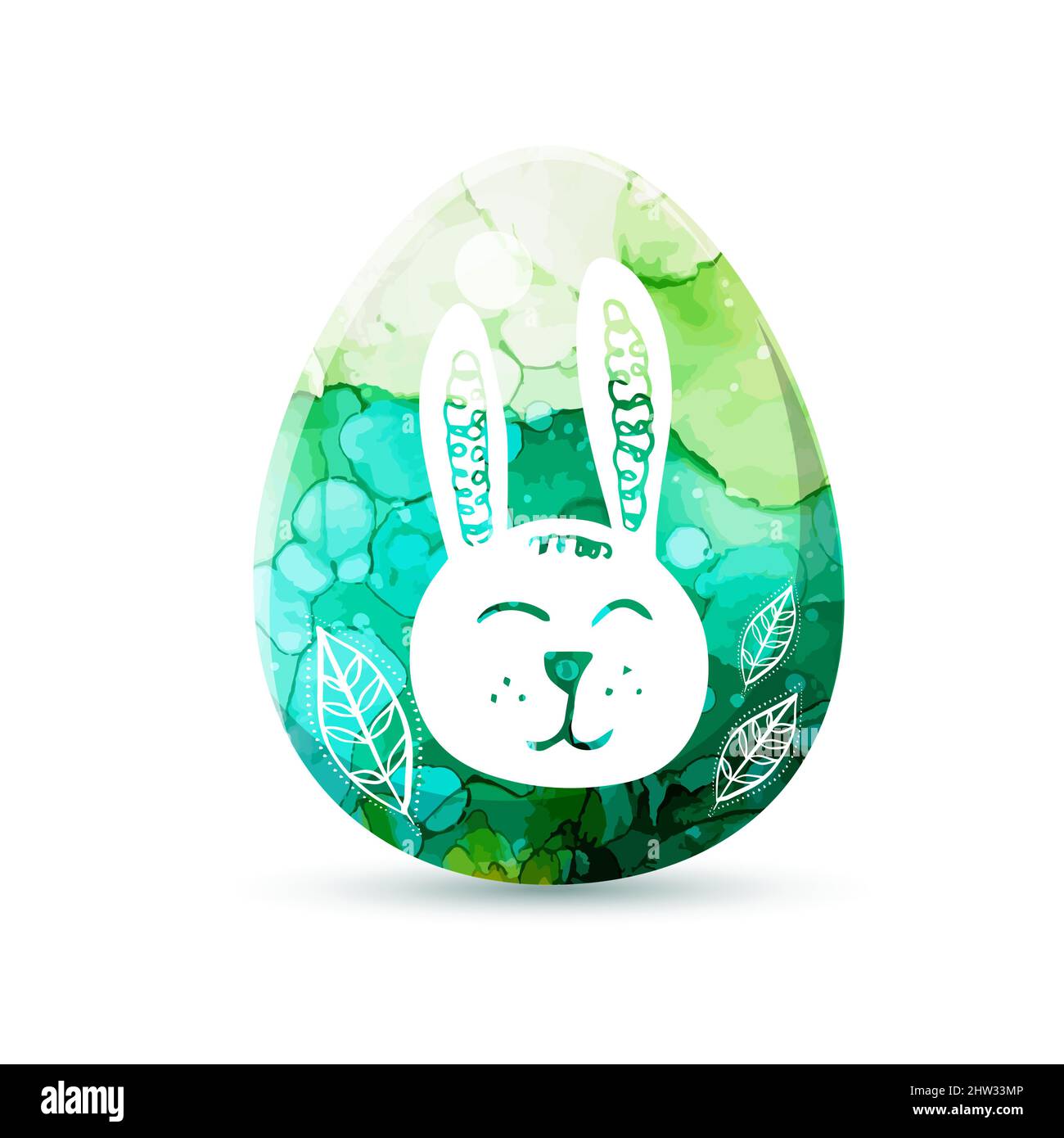 Cute Easter egg with a hare. Vector illustration Stock Vector