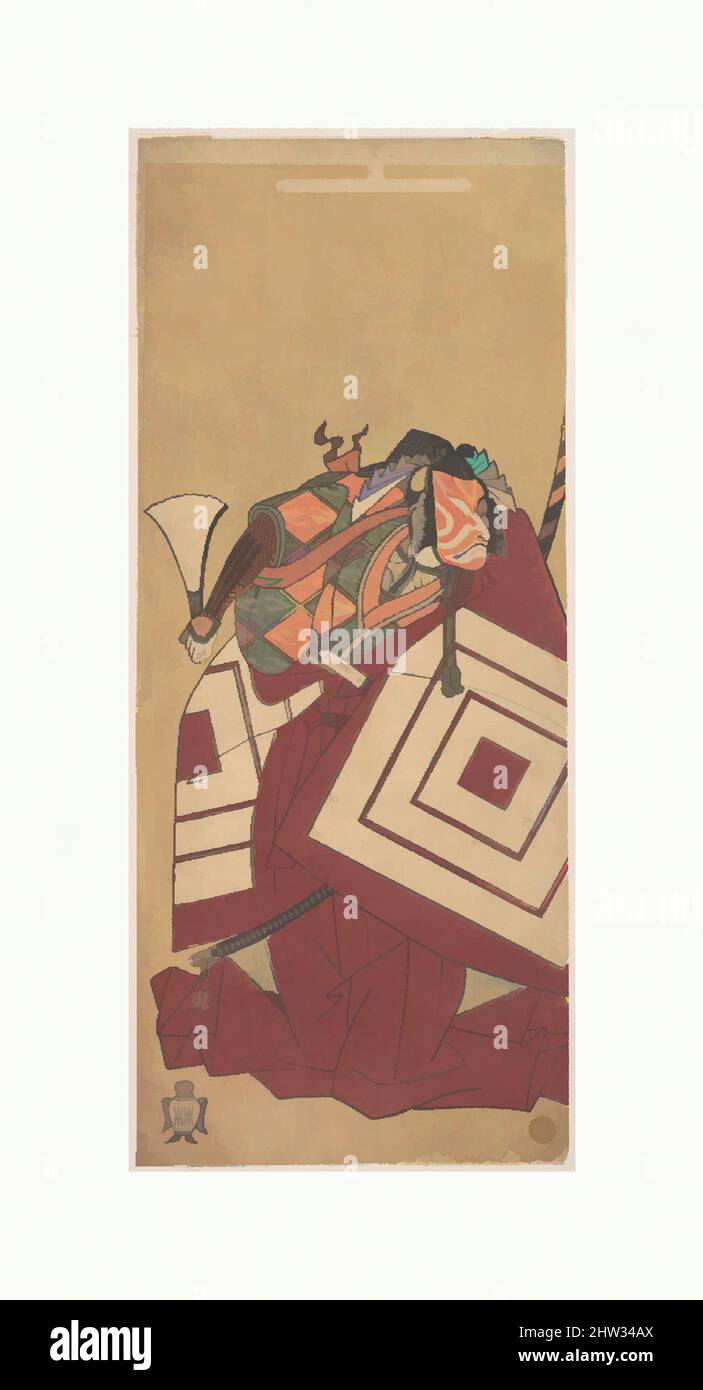 Art inspired by The Fifth Ichikawa Danjuro as Kisou Takiguchi, Edo period (1615–1868), 12th month, 1770, Japan, Polychrome woodblock print; ink and color on paper, 12 7/16 x 5 7/32 in. (31.6 x 13.3 cm), Prints, Katsukawa Shunshō (Japanese, 1726–1792, Classic works modernized by Artotop with a splash of modernity. Shapes, color and value, eye-catching visual impact on art. Emotions through freedom of artworks in a contemporary way. A timeless message pursuing a wildly creative new direction. Artists turning to the digital medium and creating the Artotop NFT Stock Photo