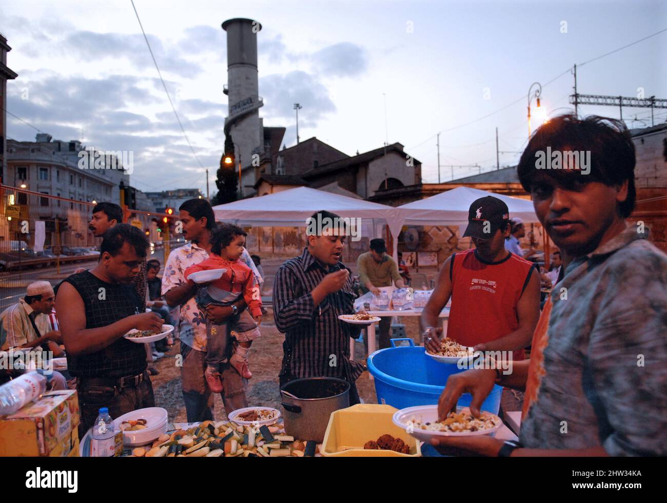 Rome, Italy 17/09/2007: Iftar organized by the community of Bangladesh, Esquilino district. ©Andrea Sabbadini Stock Photo