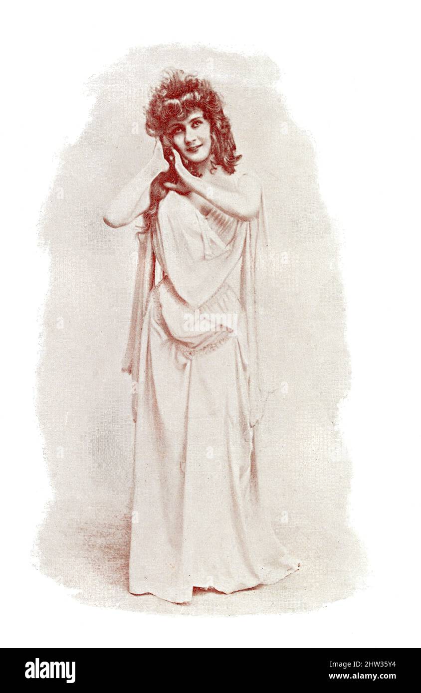 Portrait of French Actress, mime, music-hall artist and demi-mondaine - Jeanne Thylda (Jeanne Tricaud). Image from the illustrated Franco-German theater magazine 'Das Album', 1898. Stock Photo