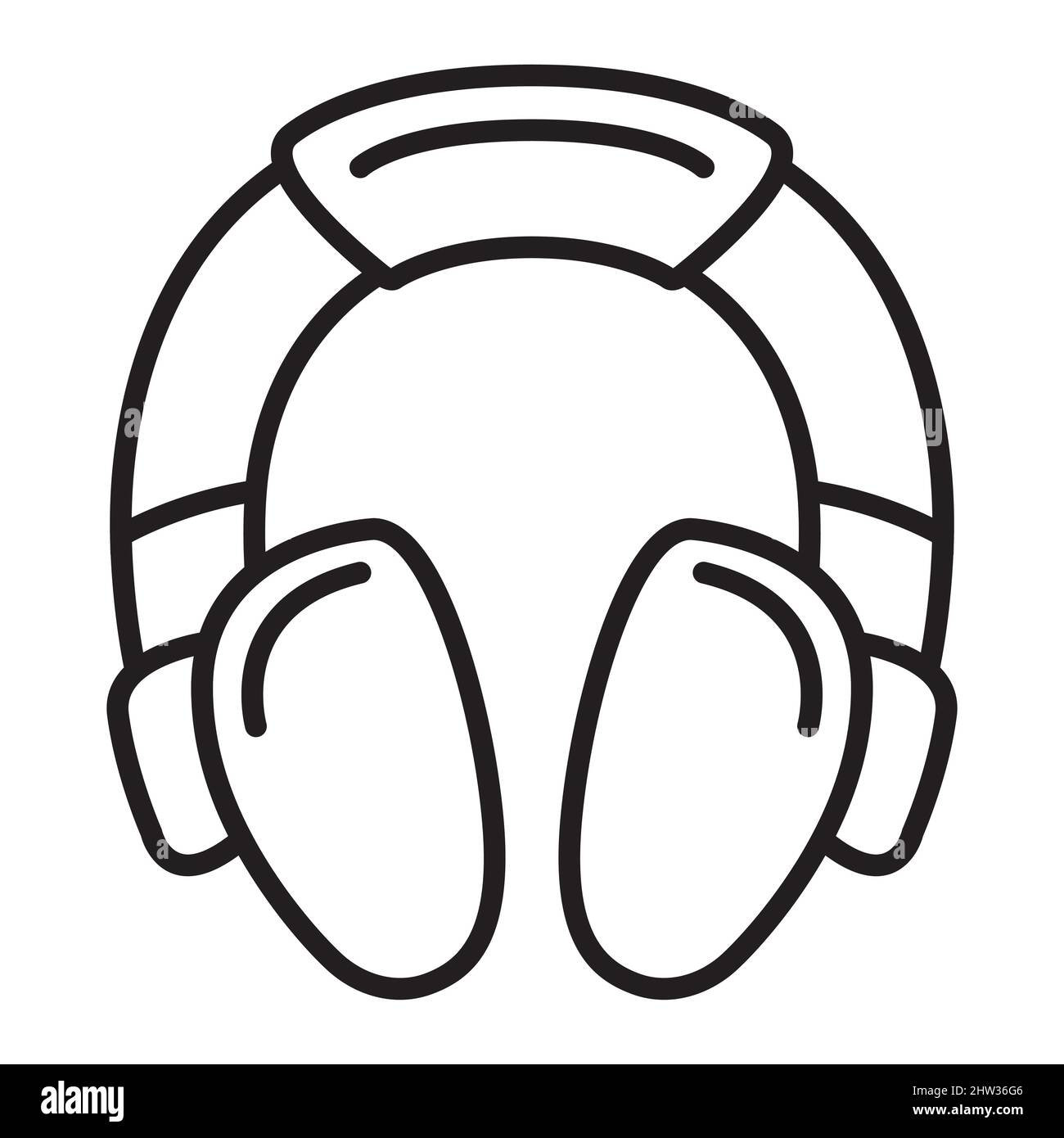 Wireless headphone outline icon. Music sound device thin line Stock ...