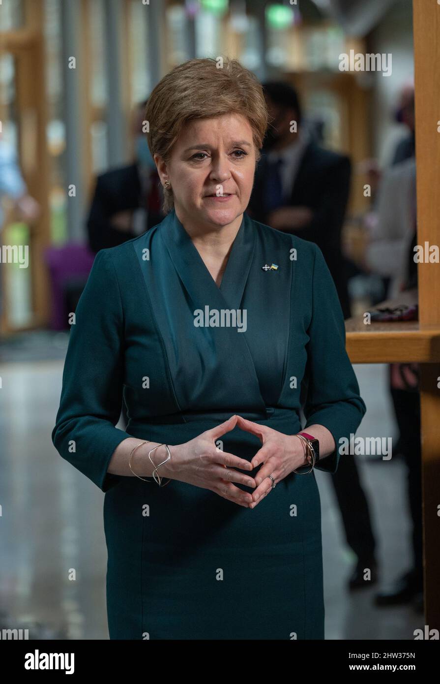 First Minister of Scotland Nicola Sturgeon at the Scottish Parliament Stock Photo