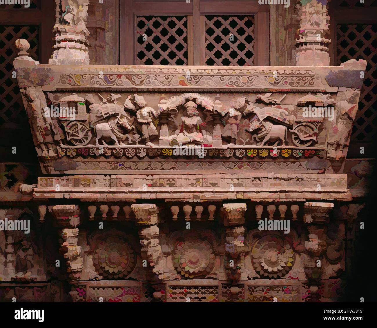 Carved Teak Capitols From Gujarat Various Colours - Late 19thC Carved Teak Capitols From Gujarat Various Colours - Late 19thC