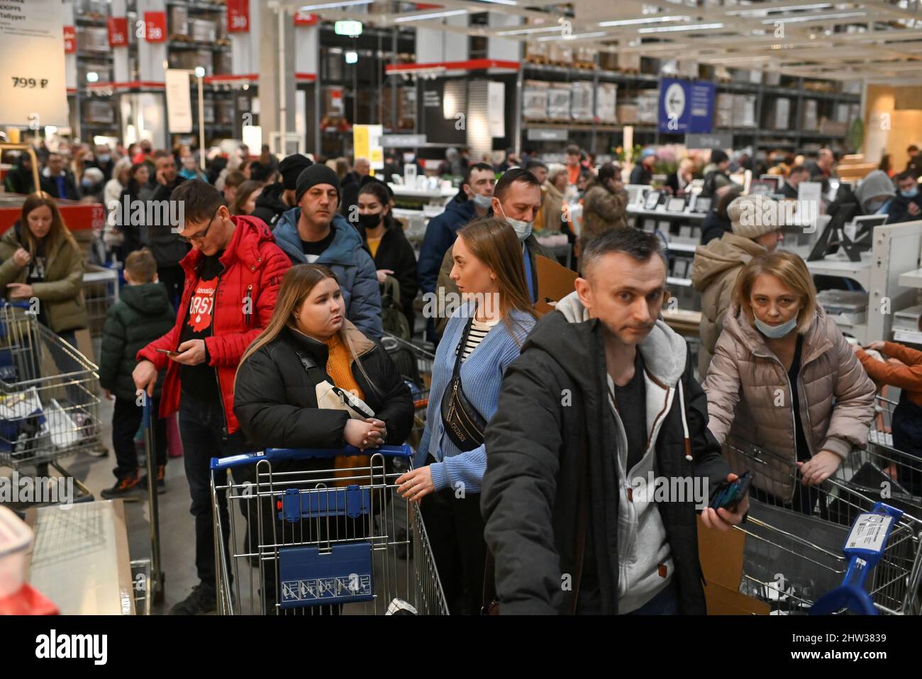 Customers shop in IKEA store in Omsk, Russia March 3, 2022.  REUTERS/REUTERS PHOTOGRAPHER Stock Photo