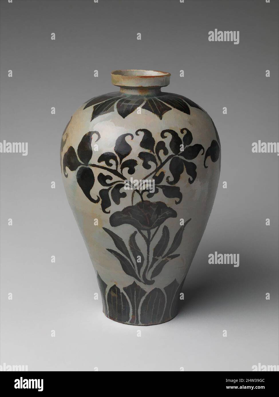청자 철화 연꽃 무늬 매병 고려, 靑磁鐵畫蓮花文梅甁 高麗