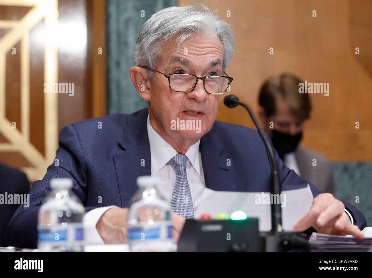 U.S. Federal Reserve Chair Jerome Powell testifies before a Senate ...