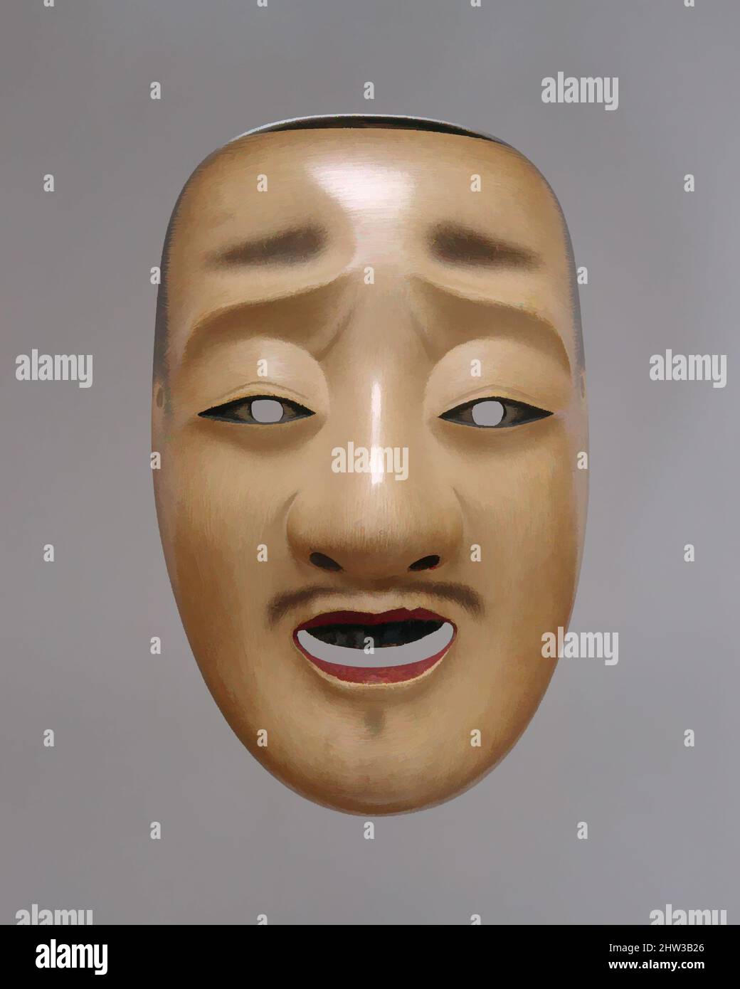 Art inspired by Chūjō Mask for a Noh Drama, Edo period (1615–1868), 18th century, Japan, Painted wood, W. 5 1/2 in. (14 cm); L. 8 1/2 in. (21.6 cm), Masks, Genkyu Michinaga (Japanese, active second half of the 17th century), Chūjō is a mask worn for roles of young male aristocrats, Classic works modernized by Artotop with a splash of modernity. Shapes, color and value, eye-catching visual impact on art. Emotions through freedom of artworks in a contemporary way. A timeless message pursuing a wildly creative new direction. Artists turning to the digital medium and creating the Artotop NFT Stock Photo