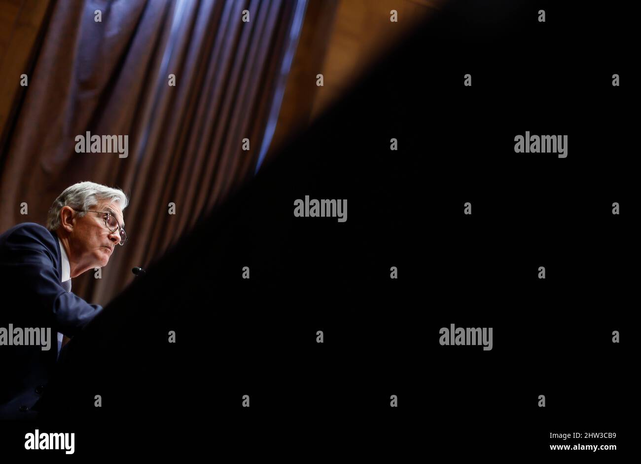 U.S. Federal Reserve Chair Jerome Powell testifies before a Senate ...