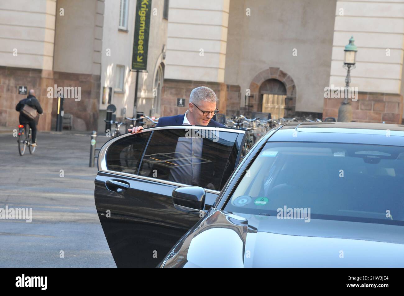 Copenhagen/Denmark.03..March 2022/Flemming Morller Hansen danish minister for nordic affair leaving christiansborg in minister vehcile ..    (Photo..Francis Dean/Dean Pictures) Stock Photo