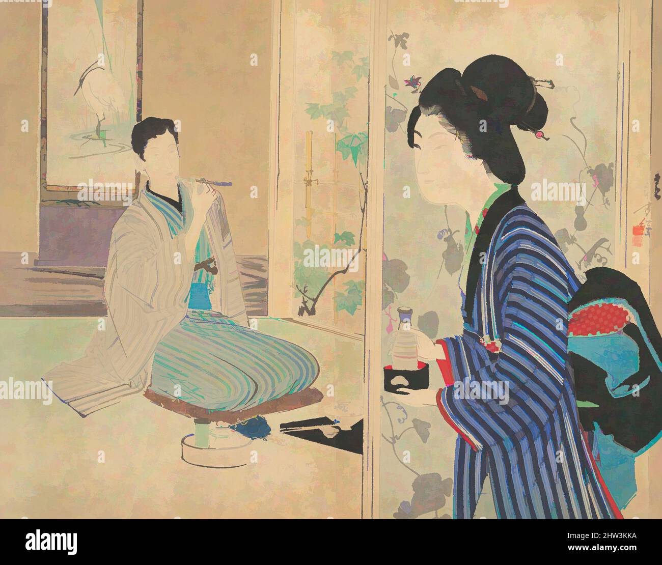 Art inspired by The Eel Master (Unagi danna), illustration from Bugei