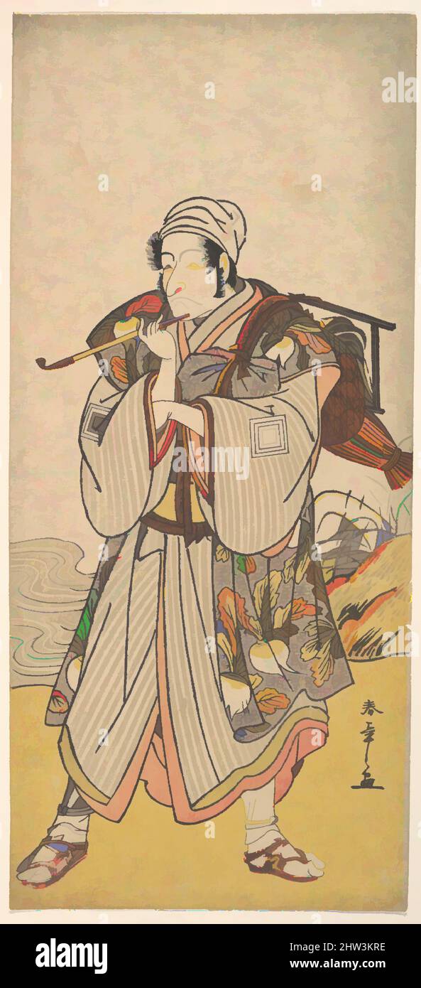 Art inspired by The Actor Danjuro III as an Itinerant Peddler, Edo period (1615–1868), 1726–1792, Japan, Polychrome woodblock print; ink and color on paper, 12 3/4 x 5 3/4 in. (32.4 x 14.6 cm), Prints, Katsukawa Shunshō (Japanese, 1726–1792, Classic works modernized by Artotop with a splash of modernity. Shapes, color and value, eye-catching visual impact on art. Emotions through freedom of artworks in a contemporary way. A timeless message pursuing a wildly creative new direction. Artists turning to the digital medium and creating the Artotop NFT Stock Photo