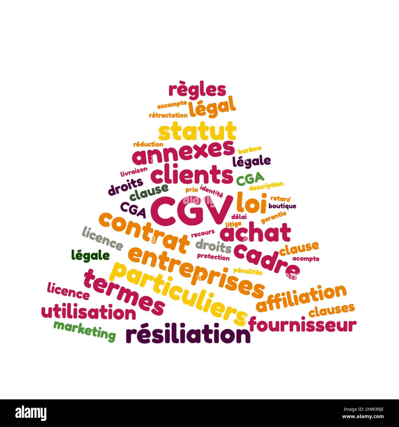 General Conditions word cloud vector illustration in French language ...