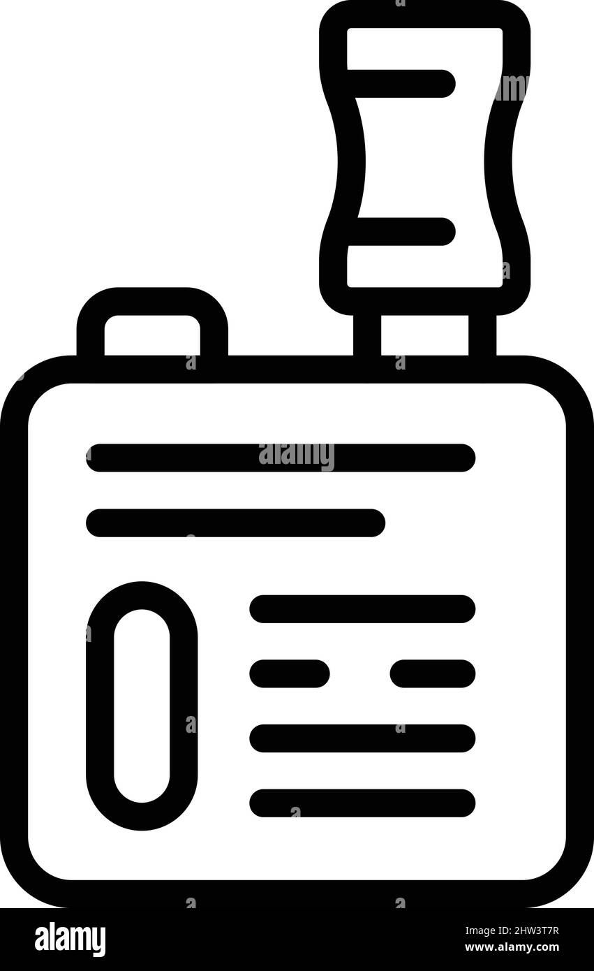 Steel vape icon outline vector. Electronic cigarette. Smoke juice Stock Vector