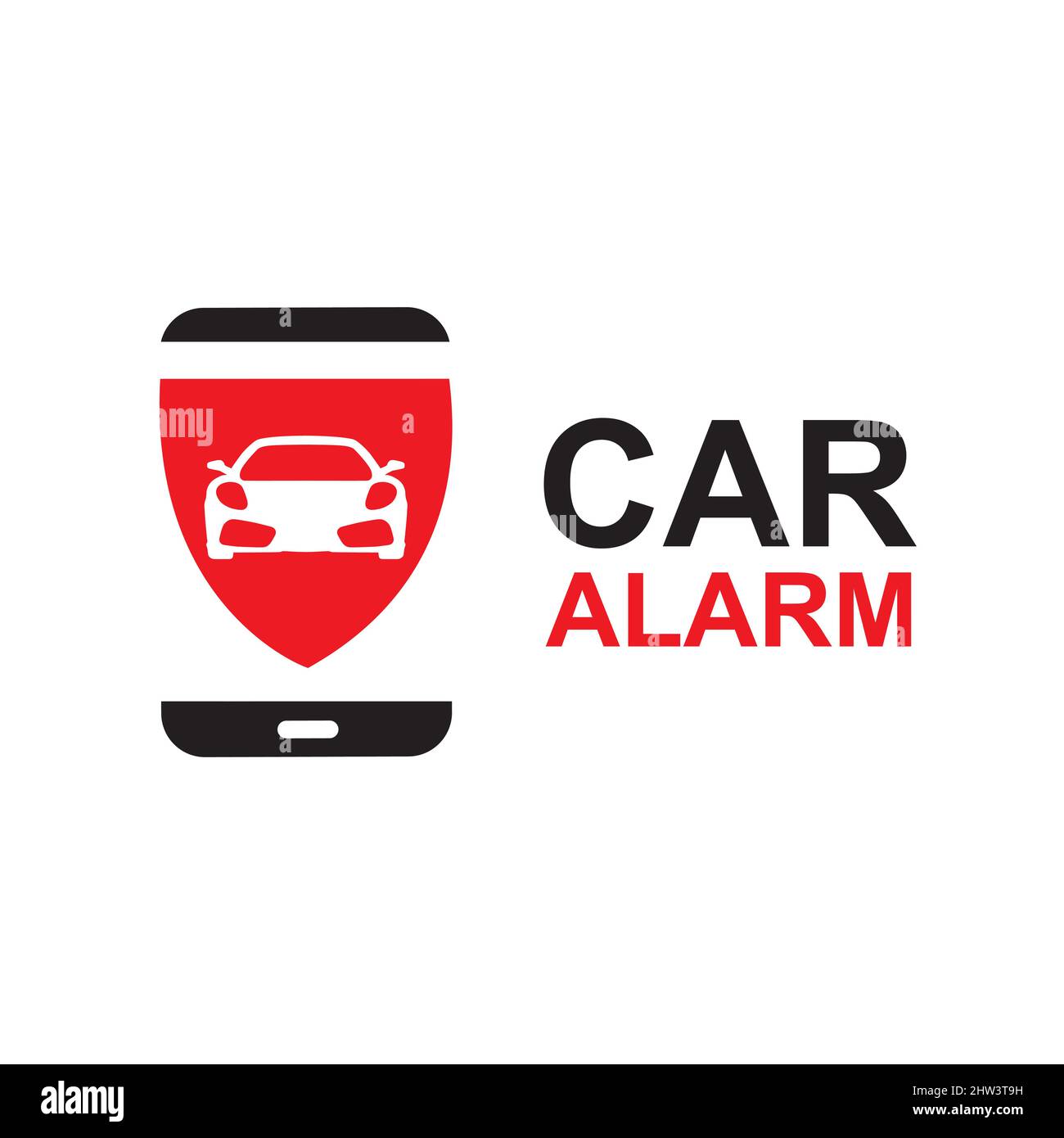 vector logo of the car alarm installation service Stock Vector Image